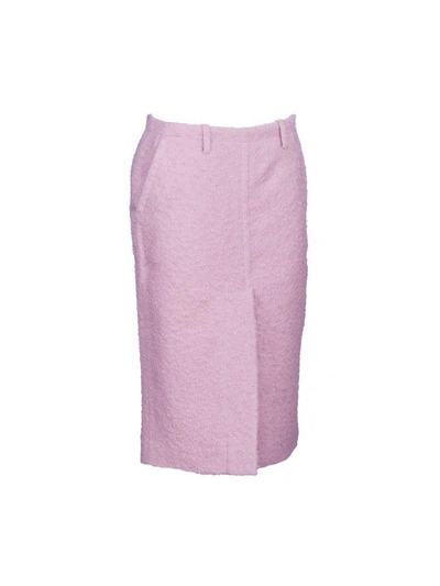 Shop Marni Textured Pencil Skirt In Light Pink