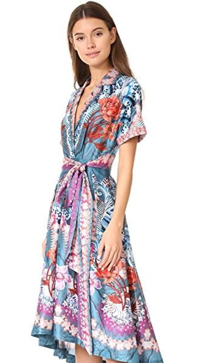 Shop Temperley London Pipe Dream Dress In Peacock Mix