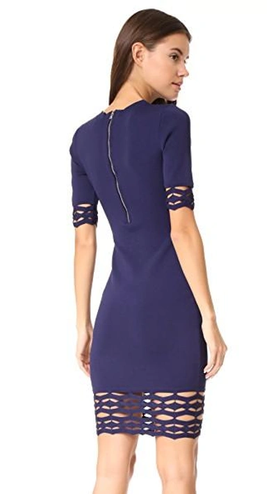 Shop Milly Cutout Fitted Sheath Dress In Navy