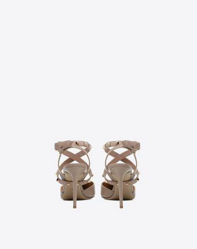 Shop Valentino Studwrap Slingback Pump 90mm In Poudre