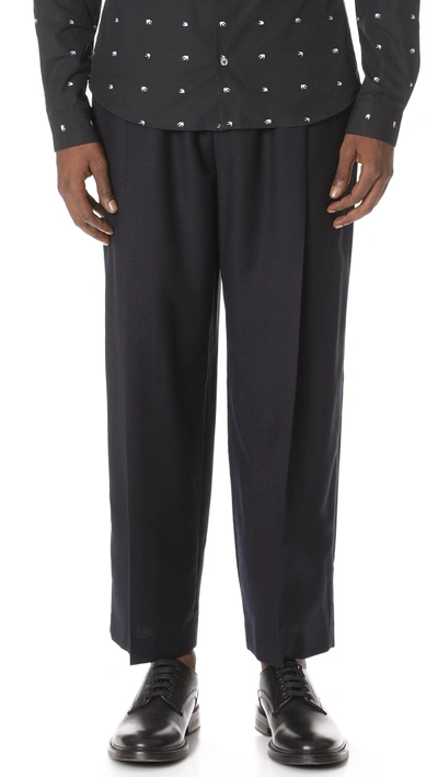 Shop Mcq By Alexander Mcqueen Shaped Trousers In Navy