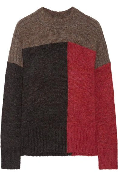 Shop Isabel Marant Étoile Davy Color-block Knitted Sweater