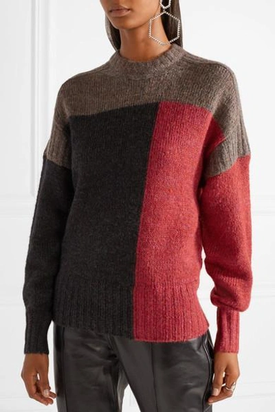 Shop Isabel Marant Étoile Davy Color-block Knitted Sweater