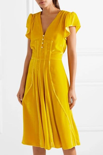 Shop Altuzarra Camilla Faux Pearl-embellished Velvet Dress