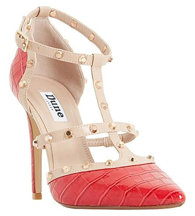 Dune Daenerys Croc-embossed Court Shoes In Red-croc Synthetic | ModeSens