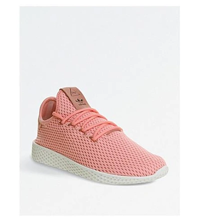Shop Adidas Originals Pharrell Williams Tennis Hu Mesh Sneakers In Tactile Rose Pink