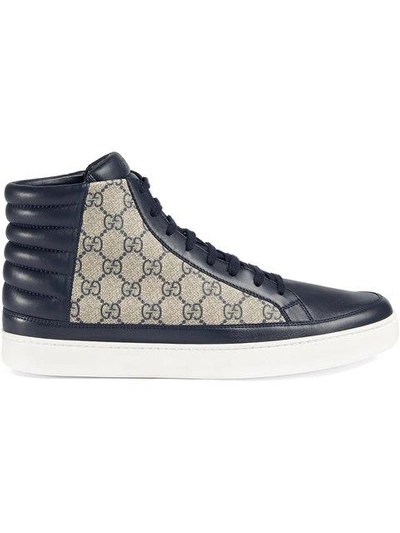 Gg Supreme High-top Sneaker In Blue Gg Supreme High-top Sneaker In Blue