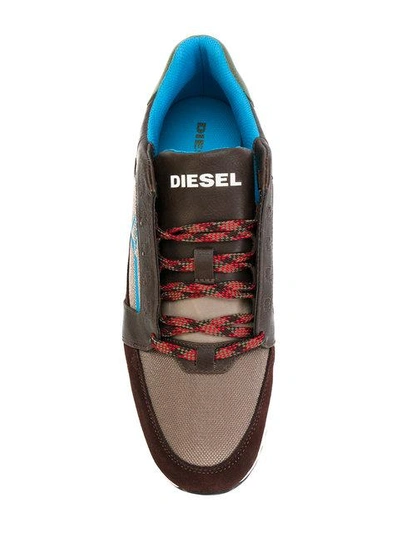 Shop Diesel Lace-up Sneakers - Brown