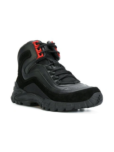 Versace Black & Red Greek Key Formal High-top Sneakers