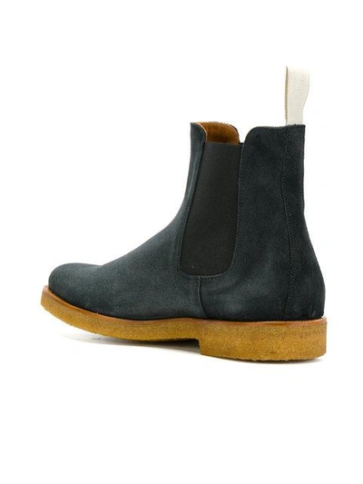 Shop Common Projects Waxed Chelsea Boots - Blue