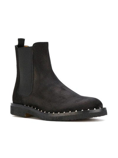 Shop Valentino Rockstud Boots In Black
