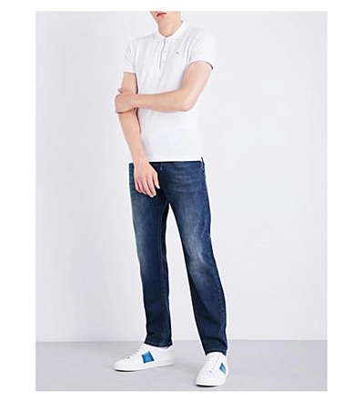 Shop Diesel T-kalars Cotton-piqué Polo Shirt In Bright White