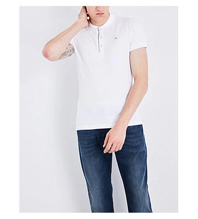 Shop Diesel T-kalars Cotton-piqué Polo Shirt In Bright White