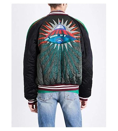 Gucci Hand-Painted Embroidered Leather Bomber Jacket — UFO No More