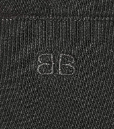 Shop Balenciaga Mid-rise Cotton Trousers In Grey