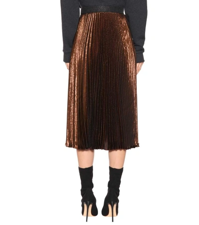 Shop Christopher Kane Metallic Silk-blend Skirt
