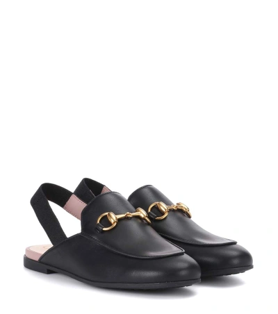 Gucci Princetown皮革凉拖鞋 In Female