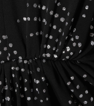 Shop Saint Laurent Glitter-embellished Minidress In Black