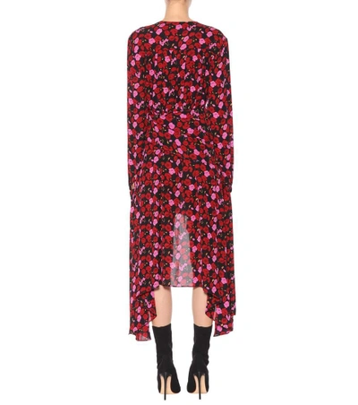 Shop Magda Butrym Gela Floral-printed Silk Dress In Piek