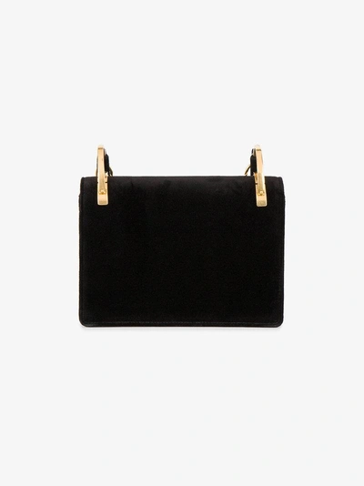 Shop Prada Black Velvet Pattina Shoulder Bag