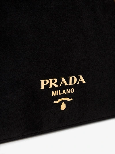 Shop Prada Black Velvet Pattina Shoulder Bag