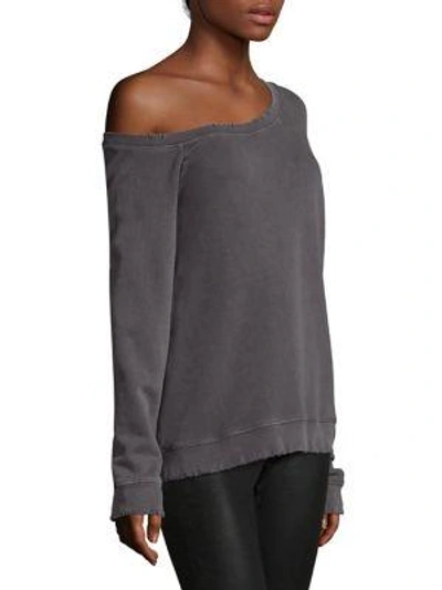 Shop Rta Willow Cotton Cutout Sweatshirt In Space Grey