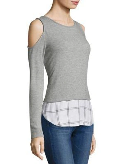 Shop Generation Love Camilla Plaid Layer Shirt In Grey