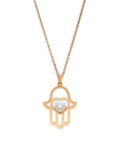 Shop Chopard Happy Diamonds & 18k Rose Gold Pendant Necklace