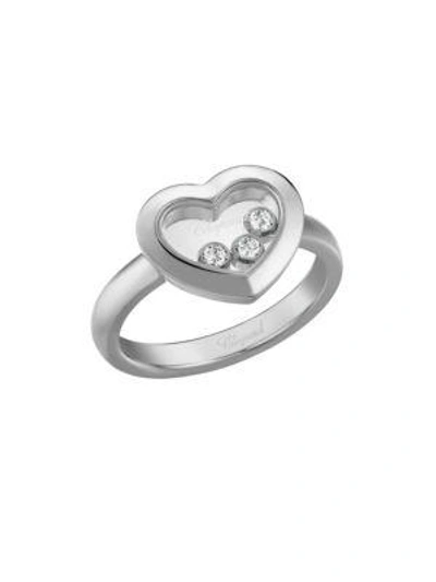 Shop Chopard Happy Diamonds Heart 18k White Gold Ring