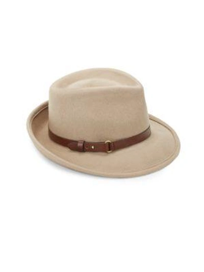 Shop Eric Javits Classic Wool Fedora In Taupe