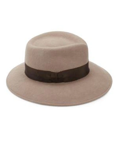 Shop Eric Javits Wool Fedora In Taupe