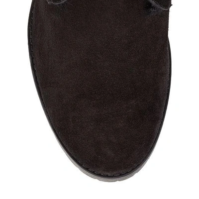 Shop Jimmy Choo Elba 95 Black Suede Boots With Fur Pom Poms