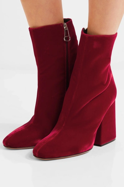 Shop Maison Margiela Velvet Ankle Boots