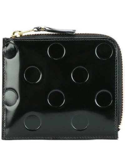 Shop Comme Des Garçons Wallet Polka Dot Embossed Wallet - Black