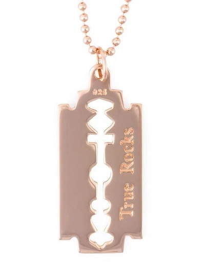 Shop True Rocks 'razor Blade' Necklace In Pink