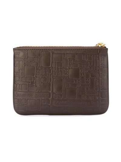 Comme Des Garçons 'embossed Logo' Purse In Brown