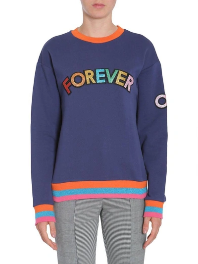 Shop Mira Mikati Forever Or Never Sweatshirt In Blu
