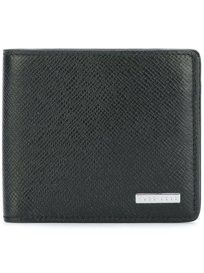 Shop Hugo Boss Textured Portfolio Wallet In Black