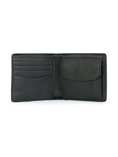 Shop Hugo Boss Textured Portfolio Wallet In Black