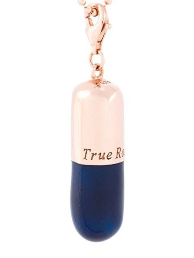 Shop True Rocks Large 'midnight Blue Pill' Pendant In Metallic