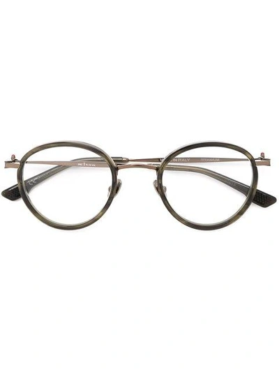 Shop Kiton Tortoise Shell Round Frames - Green