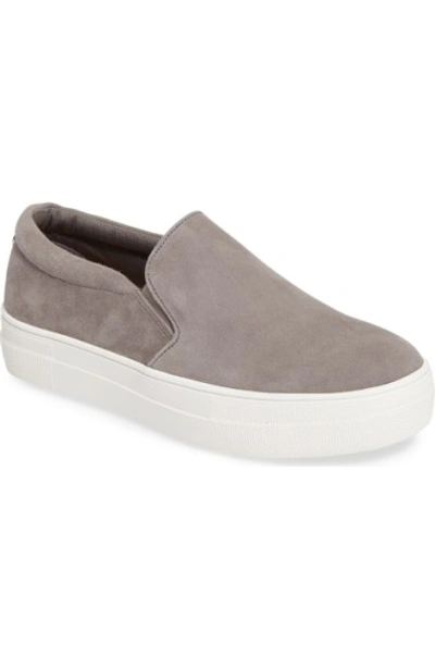 Shop Steve Madden Gills Platform Slip-on Sneaker In Grey Suede