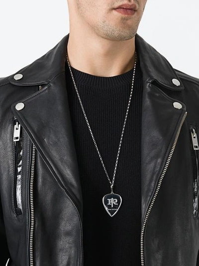 Shop True Rocks 'giant Plectrum' Necklace In Silver