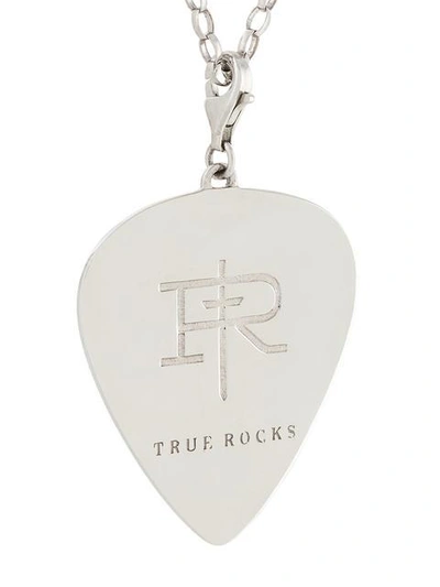Shop True Rocks 'giant Plectrum' Necklace In Silver