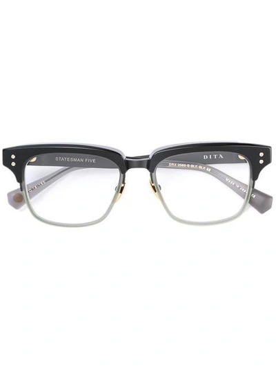Shop Dita Eyewear Statesman Five Glasses In Black