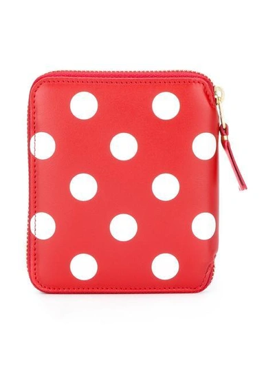 Shop Comme Des Garçons Polka Dot Wallet In Red