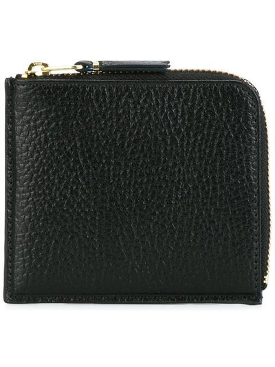 Comme Des Garçons Black Grained Leather Wallet In Black