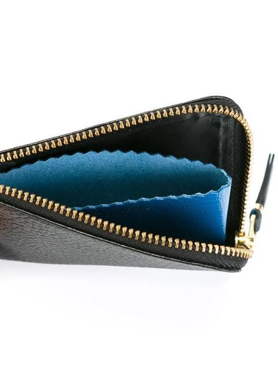 Comme Des Garçons Black Grained Leather Wallet In Black