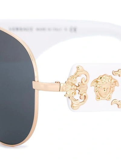 Shop Versace Medusa Sunglasses In White