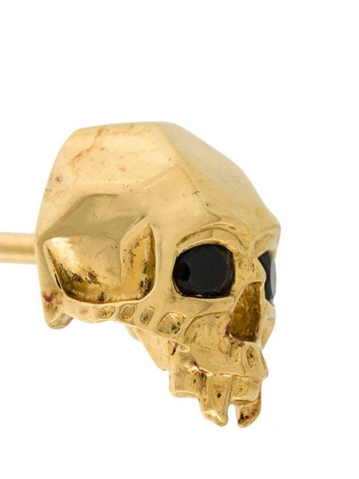 Shop Kasun London Vampire Skull Earrings In Metallic
